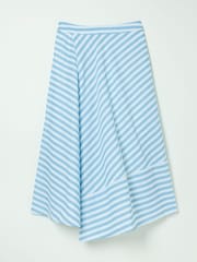 FatFace Judes Blue Robyn Striped Midi Skirt - Image 5 of 5