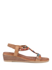 Pavers Camel Pavers Beaded Sandals - Image 2 of 6