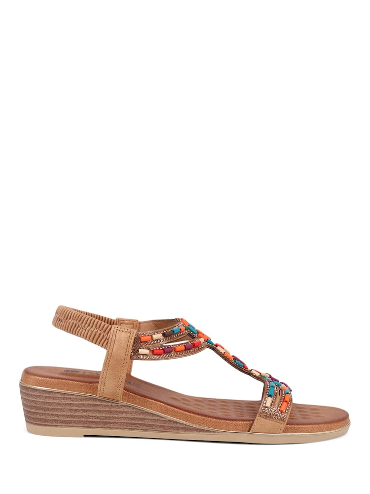 Pavers Camel Pavers Beaded Sandals - Image 2 of 6