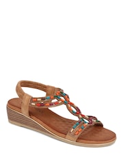 Pavers Camel Pavers Beaded Sandals - Image 3 of 6