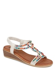 Pavers White Pavers Beaded Sandals - Image 2 of 6