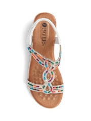 Pavers White Pavers Beaded Sandals - Image 4 of 6