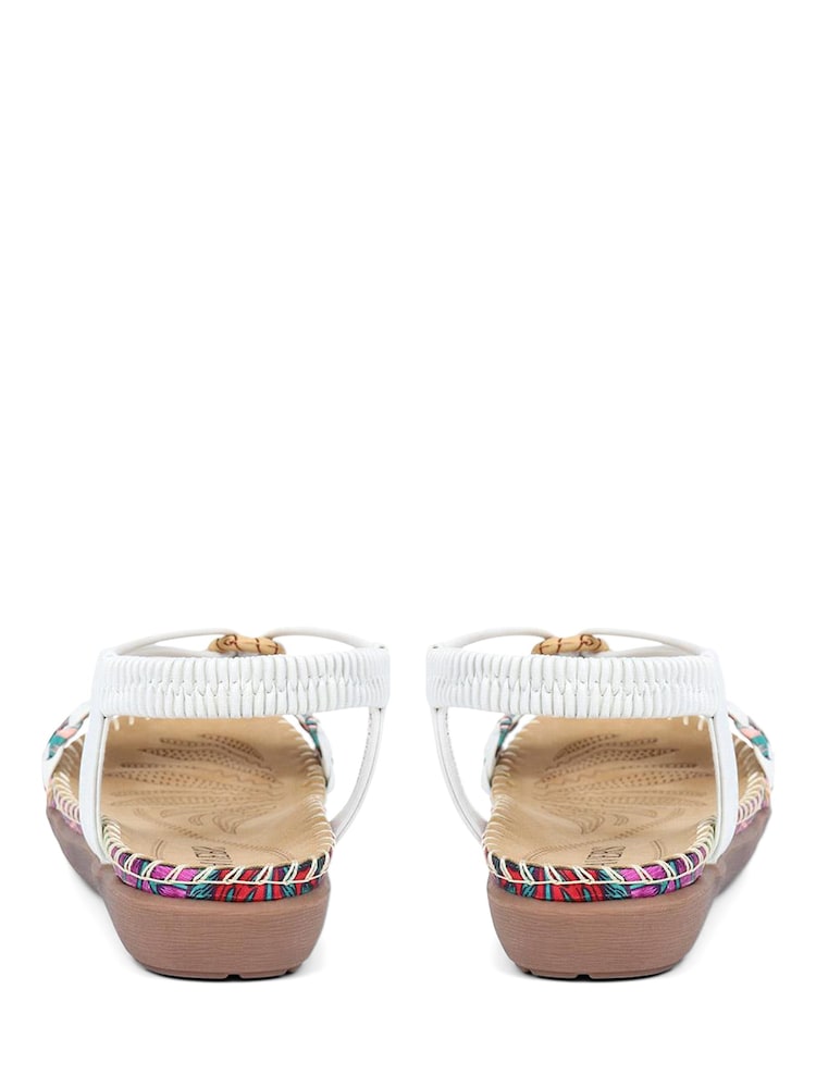 Pavers White Flat Strappy Sandals - Image 3 of 5