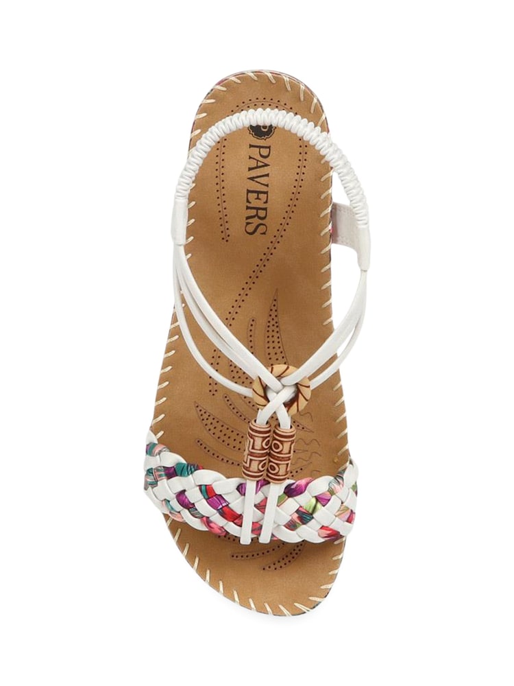 Pavers White Flat Strappy Sandals - Image 4 of 5