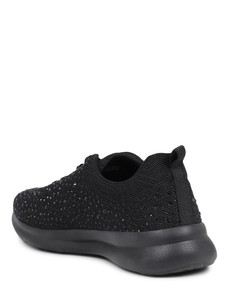 Pavers Memory Foam Black Trainers - Image 2 of 5