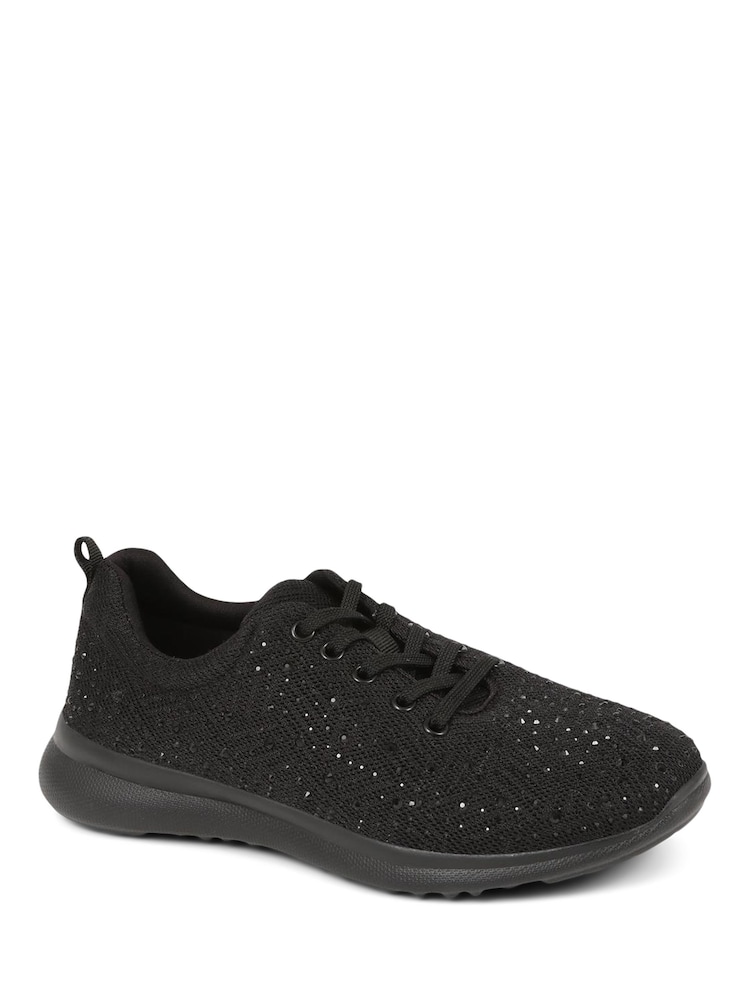 Pavers Memory Foam Black Trainers - Image 5 of 5