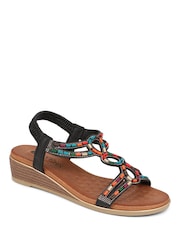 Pavers Black Pavers Beaded Sandals - Image 2 of 6