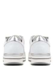 Pavers White Pavers Silver Lace-Up Leather Trainers - Image 5 of 6