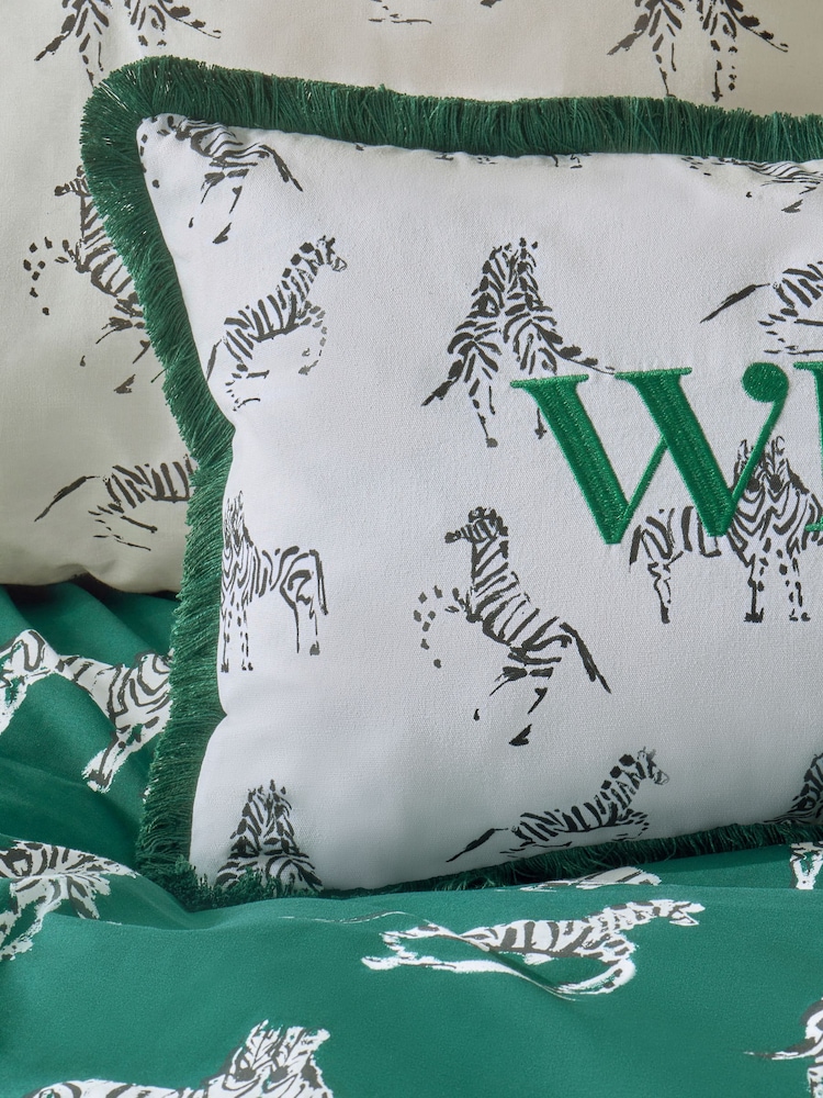 Novogratz Green Wild Slogan Fringe Cushion - Image 5 of 5