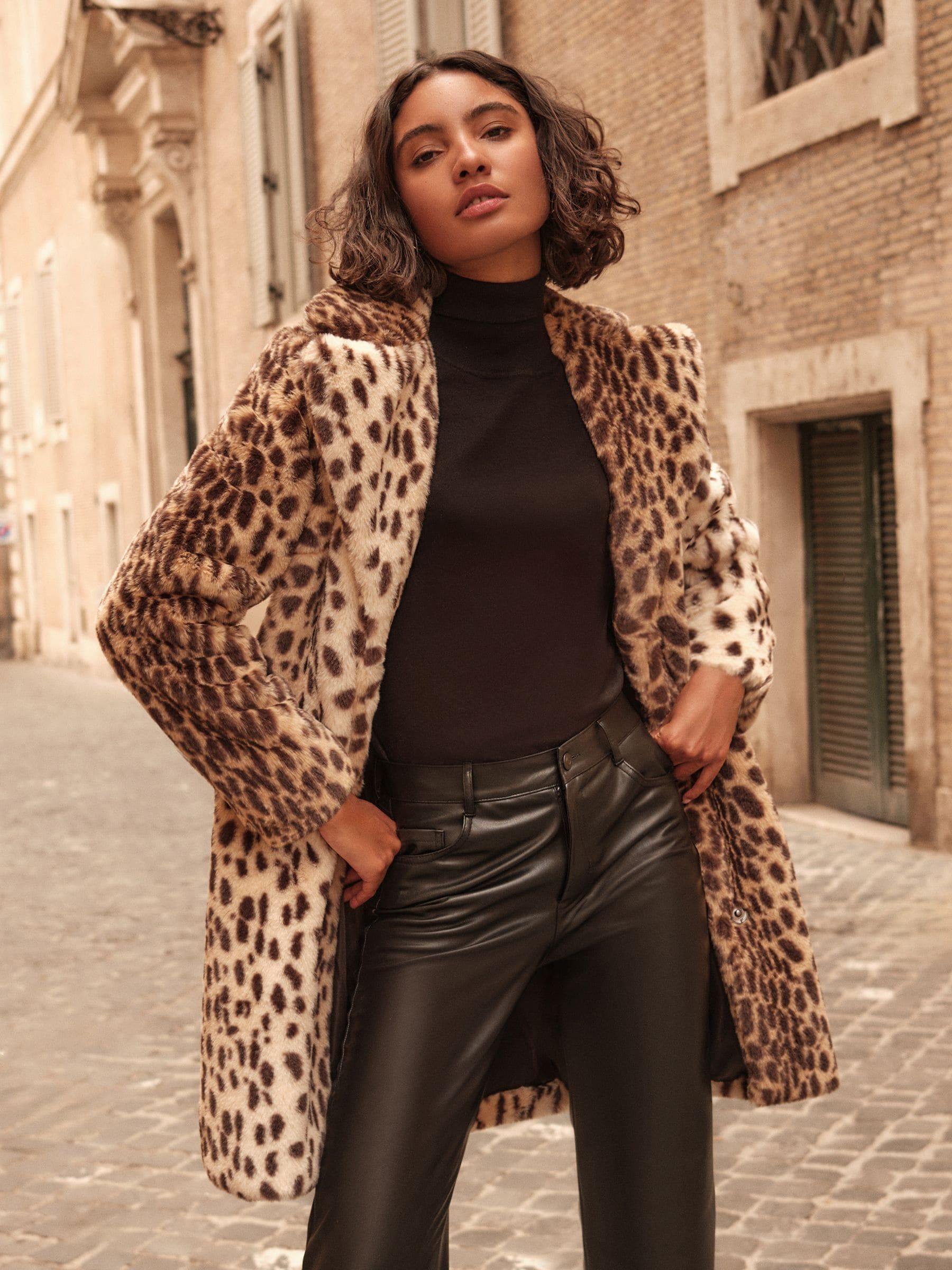 Longline faux fur coat womens on sale