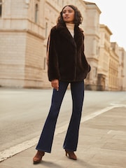 Friends Like These Brown Faux Fur Short Plush Coat - Image 2 of 4