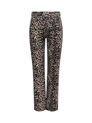Blugi drepți ONLY Riley Animal cu imprimeu leopard - Imaginea 6 din 7