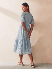 ONLY Midi Broderie Dress with Puff Sleeve - Изображение 2 из 5