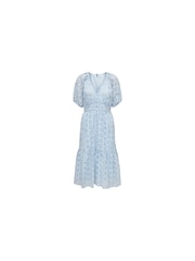 ONLY Midi Broderie Dress with Puff Sleeve - Изображение 4 из 5
