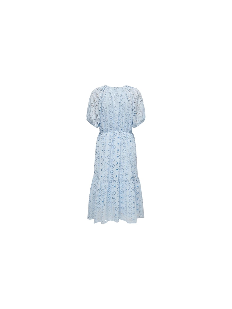 ONLY Midi Broderie Dress with Puff Sleeve - Изображение 5 из 5