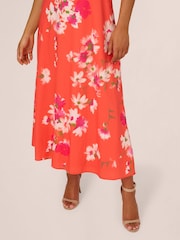 Adrianna Papell Orange Empire Halter Chiffon Dress - Image 5 of 7