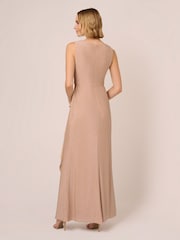 Adrianna Papell Nude Studio Metallic Knit Draped Dress - Image 2 of 7
