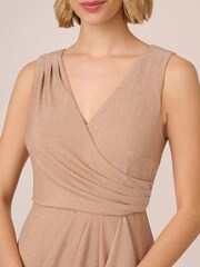 Adrianna Papell Nude Studio Metallic Knit Draped Dress - Image 4 of 7