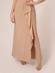 Adrianna Papell Nude Studio Metallic Knit Draped Dress - Image 5 of 7