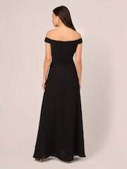 Adrianna Papell Crepe Overlay Black Dresses - Image 2 of 6