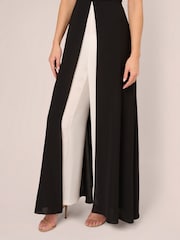 Adrianna Papell Crepe Overlay Black Dresses - Image 5 of 6