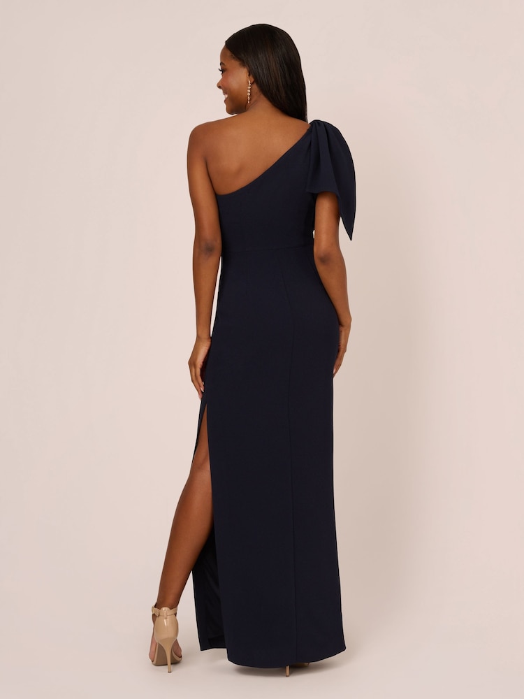 Adrianna Papell Blue One Shoulder Gown - Image 2 of 7 Adrianna Papell Blue One Shoulder Gown - Image 2 of 7