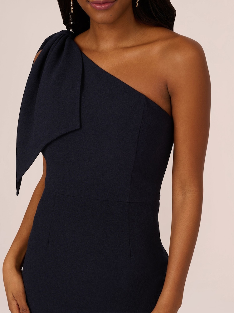Adrianna Papell Blue One Shoulder Gown - Image 6 of 7