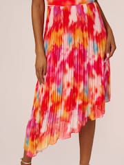 Adrianna Papell Red Asymmetric Chiffon Ankle Dress - Image 5 of 7