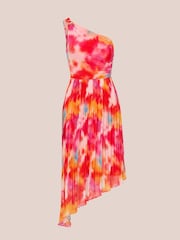 Adrianna Papell Red Asymmetric Chiffon Ankle Dress - Image 6 of 7