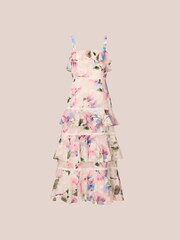 Adrianna Papell Printed Chiffon White Dress - Image 6 of 7