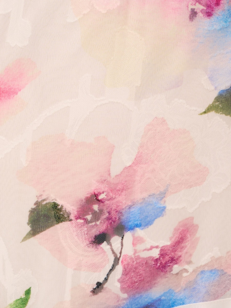 Adrianna Papell Printed Chiffon White Dress - Image 7 of 7