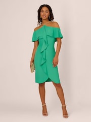 Adrianna Papell Green Neck-Chain Short Dress - Image 1 of 7