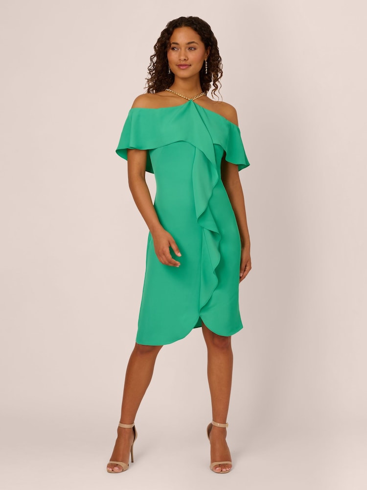 Adrianna Papell Green Neck-Chain Short Dress - Image 2 of 7