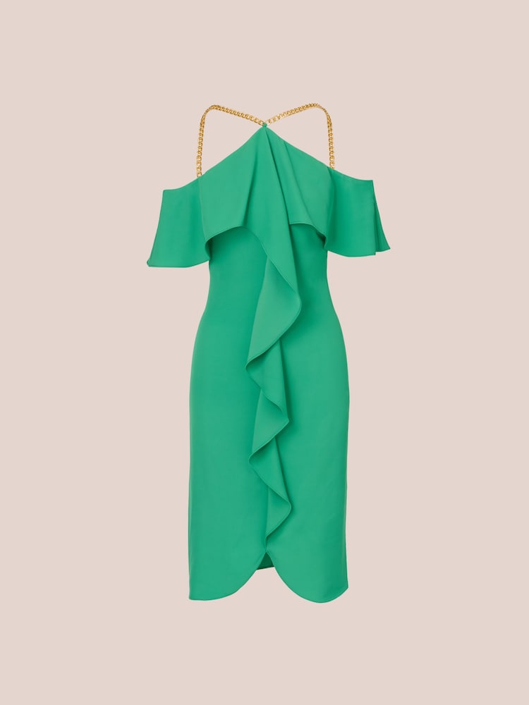 Adrianna Papell Green Neck-Chain Short Dress - Image 7 of 7