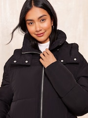 Friends Like These Black Longline Padded Jacket - Image 3 of 4