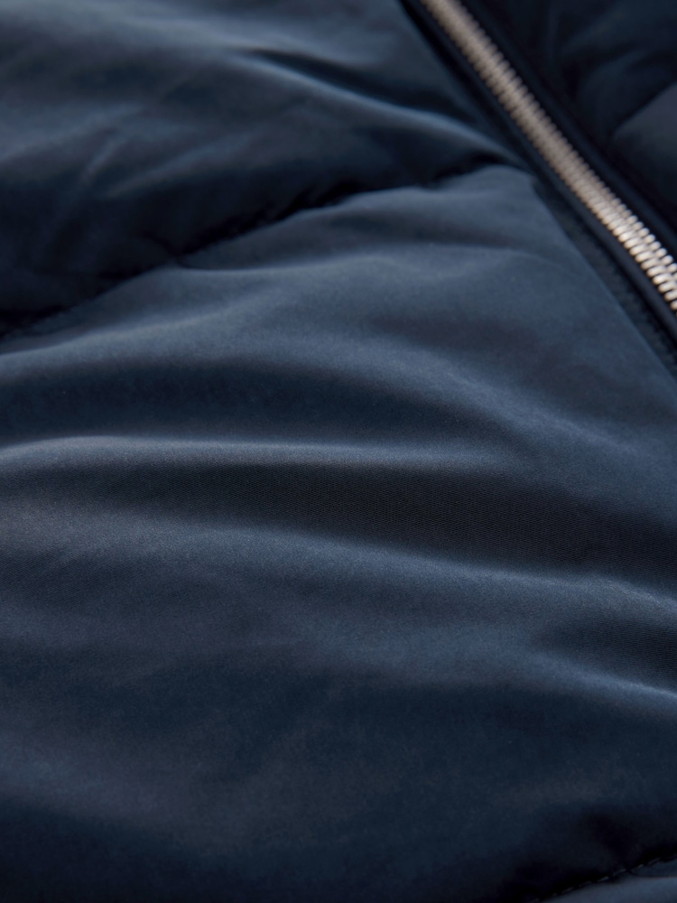 Navy Blue Shower Resistant Padded Hooded Coat - Image 10 of 10
