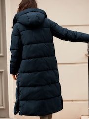 Navy Blue Shower Resistant Padded Hooded Coat - Image 2 of 10
