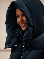 Navy Blue Shower Resistant Padded Hooded Coat - Image 3 of 10