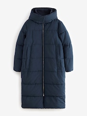 Navy Blue Shower Resistant Padded Hooded Coat - Image 7 of 10