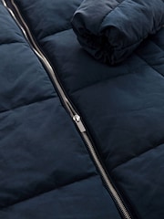 Navy Blue Shower Resistant Padded Hooded Coat - Image 8 of 10