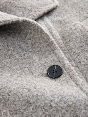 Grey Asymmetric Funnel Neck Coatigan - Image 8 of 9
