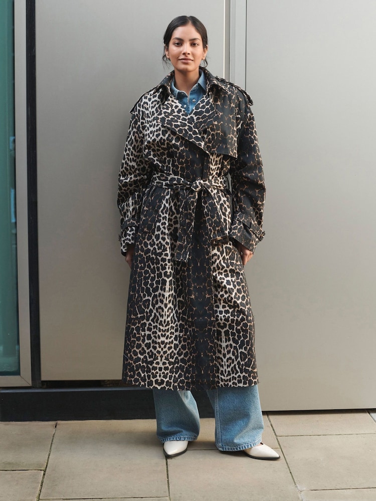 Animal Print Trench Coat - Image 2 of 8