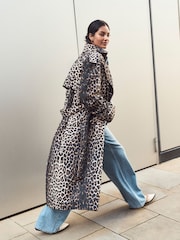 Animal Print Trench Coat - Image 4 of 8
