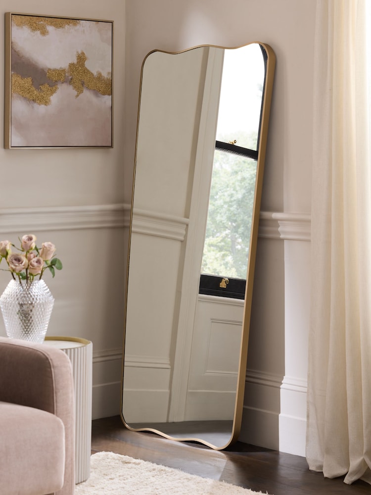 Gold N. Premium Tapered Wall Mirror - Image 1 of 6 Gold N. Premium Tapered Wall Mirror - Image 1 of 6