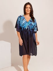 Seaspray Kerala V-Neck Black Kaftan - Image 1 of 5