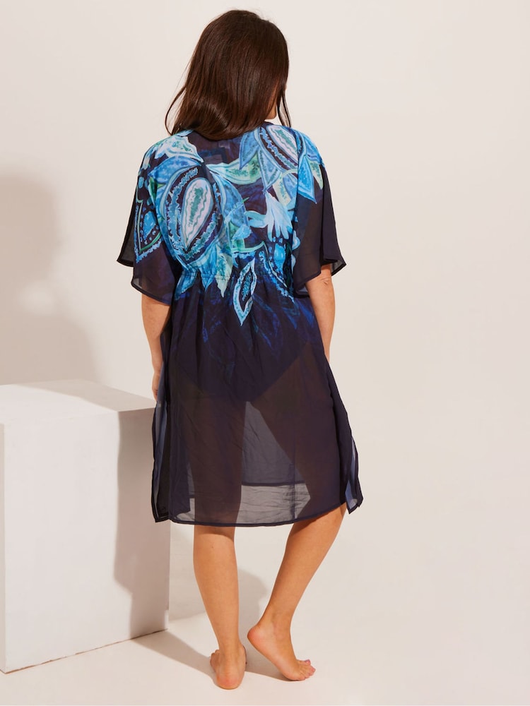 Seaspray Kerala V-Neck Black Kaftan - Image 2 of 5