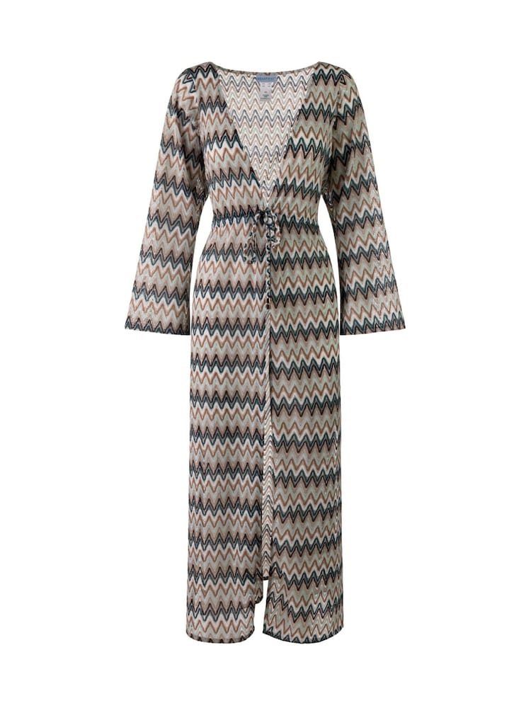 Seaspray Crochet Long Sleeve Open Maxi Kaftan - Image 4 of 4
