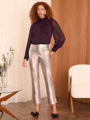 Love & Roses Red Pintuck Pussybow Blouse - Image 2 of 4