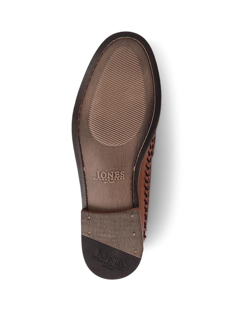 Jones Bootmaker Chocolate Brown Riverside Woven Leather Loafers - Image 6 of 6