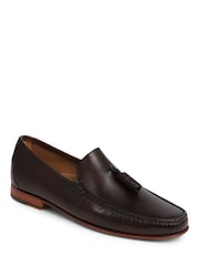 Jones Bootmaker Rowley Leather Tassel Brown Loafers - Image 1 of 5